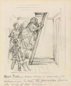 Bayan Potts bir Kalabalığa tahammül edemez. by John Leech