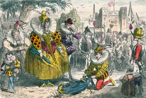 Kraliçe Elizabeth ve Sir Walter Raleigh by John Leech