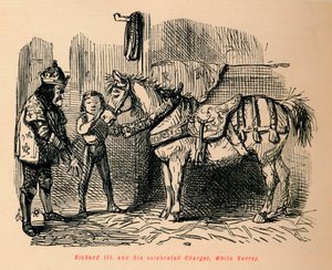Richard III. ve onun ünlü Charger, White Surrey, by John Leech