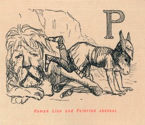 Roma Aslanı ve Falerian Jackass, 1852 by John Leech