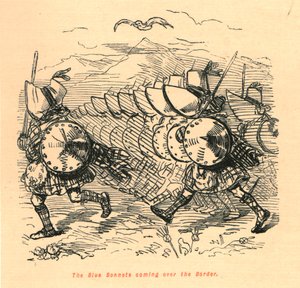Sınırdan gelen Mavi Bonnets, 1897. by John Leech