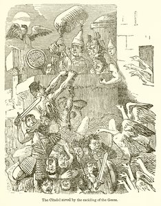 Kazların Kıkırdamasıyla Kurtarılan Kale by John Leech