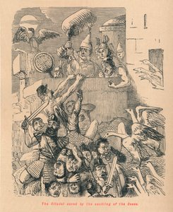Kazların kıkırdamasıyla kurtarılan Kale, 1852 by John Leech