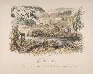 Nehir Kenarı, Uygun Rüzgar ve Olabildiğince Hızlı Yükselen Alabalık, 1830-64. by John Leech