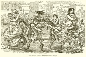 Romalılar Sabine Kadınlarla Yürürken by John Leech
