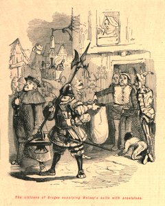 Wolseys süitine erzak sağlayan Bruges vatandaşları, 1897. by John Leech