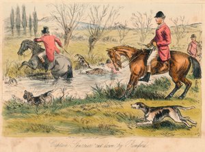 Kaptan Spurrier, Romford tarafından kesilmiş, 1865. Sanatçılar: John Leech, Hablot Knight Browne. by John Leech and Hablot Knight Browne