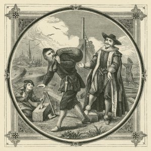 Bir mısır tanesini öğütmek için bütün bir değirmen (gravür) by John Leighton