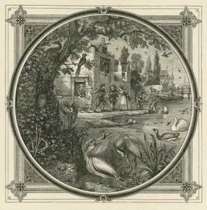 Her kuş gagasına göre şarkı söyler (gravür) by John Leighton
