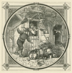 Domuzun yaptığını küçük domuzlar ödemeli (gravür) by John Leighton