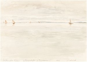 Southampton Nehri üzerinde yelkenliler by John Linnell