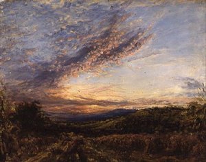 Moorland Manzarası üzerinde gün batımı, 1850