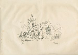 Acton Trussell Kilisesi: kalem ve mürekkepli litografi, ve [?19.yüzyıl] by John Louis Petit