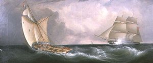 İngiliz Fırkateyninden Geçen Bir Fransız Kesici by John Lynn