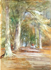 Bir Açıklıktaki Avcı (kağıt üzerine suluboya ve gövde rengi) by John MacWhirter