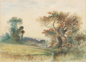 Bir Stile Üzerinde Figürlerle Peyzaj by John Martin