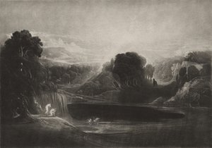 Cennet--Adem ve Havva--Sabah İlahisi, c.1827 (mezzotint) by John Martin