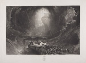 Tufan, c.1828 (kağıt üzerinde wc) by John Martin