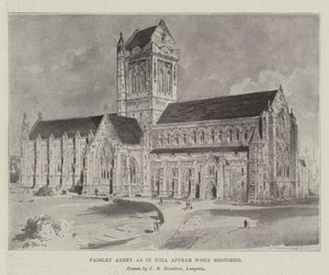Paisley Manastırı restore edildiğinde görüneceği gibi by John McLure Hamilton