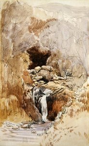 Rocky Stream (kağıt üzerine sulu boya)
