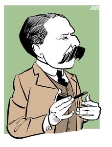 Edward Elgar - pipo tutan karikatür by John Minnion