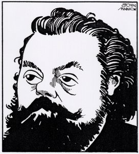 Modest Petrovich Mussorgsky, karikatür portre by John Minnion
