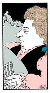 Wolfgang Amadeus Mozart - Avusturyalı bestecinin ölüm döşeğindeki karikatürü by John Minnion