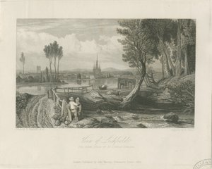 Lichfield - Doğu Görünümü: çelik gravür, nd [c 1835] (baskı)