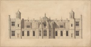 Corsham Court, Wiltshire: Kuzey Cephesinin Yüksekliği by John Nash