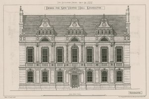 New Vestry Hall için Tasarım, Kensington, Londra by John Oldrid Scott