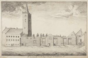St Andrews Tanımlanmış - St Leonards College Şapeli St Andrews (kalem ve kağıt üzerinde yıkayın)