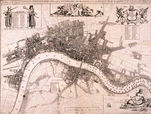 Londra Haritası, c1680 by John Oliver