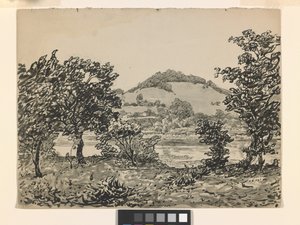 Butler'S Hill, Brookville Verso: Boy Reading (kalem, mürekkep ve mürekkep kirli beyaz kağıt üzerine kurşun kalemle yıkanır)