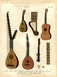 Lute; Theorbo veya Arch-Lute; İspanyol Gitarı; Mandoline; Arp-Guitar by John Pass