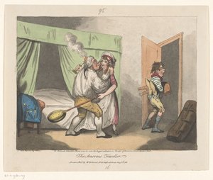 De Lustige Reiziger Amorous Gezgin (nesnedeki başlık) by John Pettit (attributed to)