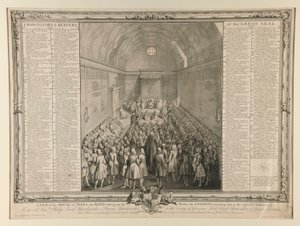 Akranlar Kamarası, Tahtında Oturan Kral, Oturumun sonunda Avam Kamarası ona katılıyor by John Pine