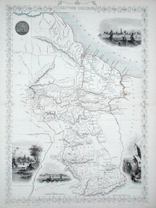 İngiliz Guyanası, John Tallis & Co., New York & London tarafından yayınlanan bir Dünya Haritaları Serisinden