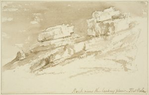 Landing Place, Flat Holm yakınındaki kayalar by John Reverend Eden