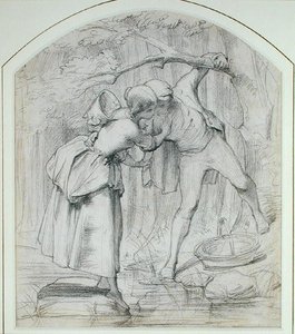 Geçiş, c.1860 (gemide kurşun kalem)
