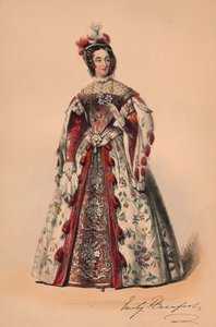 Beaufort Emily Düşesi, Kraliçe Victorias Bal Costumé için kostümlü, 12 Mayıs 1842, 1843.