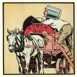 Kensington Rhymes: The Dustman (renkli lito) by John Robert (after) Monsell