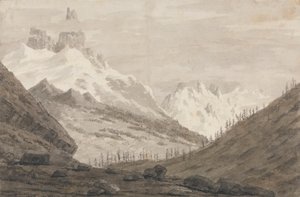 Chamonix ve Martigny Arasında by John Robert Cozens