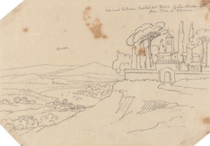 Castel del Bosco ve La Strada Scala Arasındaki Manastır by John Robert Cozens
