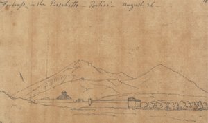 Boschetto'daki kale, Portici, 26 Ağustos by John Robert Cozens