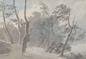 Galleria di Sopra, Albano (grafit ve kağıt üzerinde w/c) by John Robert Cozens