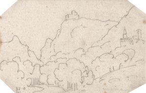 Binalarla Dağ Manzarası by John Robert Cozens