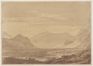 Chiavenna yakınlarında (kalem ve mürekkep, kağıt üzerine sulu boya) by John Robert Cozens