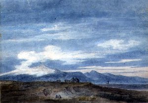 Valetri ve Terracina arasındaki Pontine Bataklıkları sınırındaki Çoban Kulübesi (kağıt üzerine suluboya) by John Robert Cozens