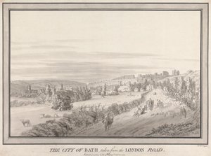 London Road'dan alınan Bath Şehri by John Robert Cozens