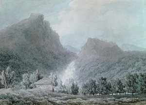 Lodore Şelalesi (kağıt üzerinde wc) by John Robert Cozens